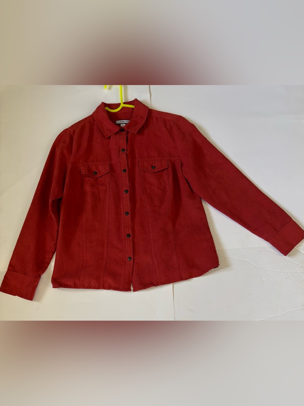 CROFT&BARROW women’s Red Button-Front Corduroy shirt Size S